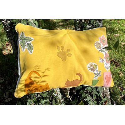 Coussin déco jaune